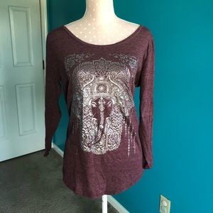 Lucky Brand Hamsa Silver Foil Print Shirt